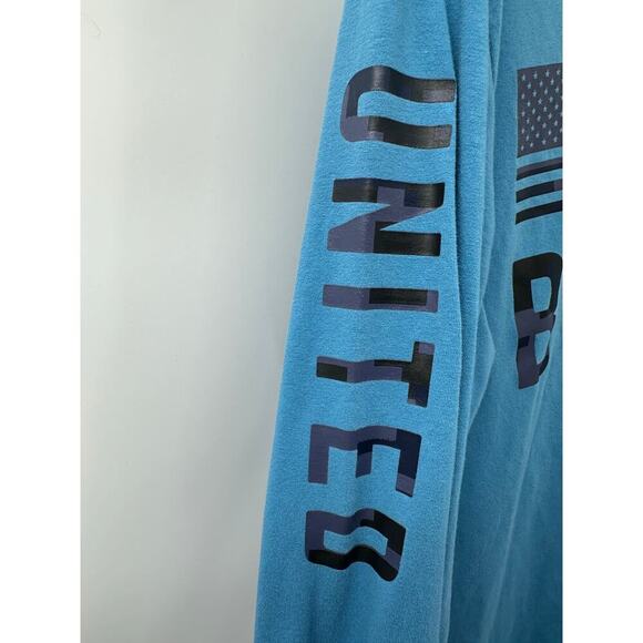 Under Armour Project Rock Veterans‎ Day USA By Sea Shirt LS Mens Large Blue - Picture 4 of 7